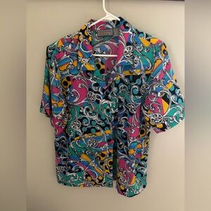 Vintage Liz Baker Multicolor Patterned Shirt 16W